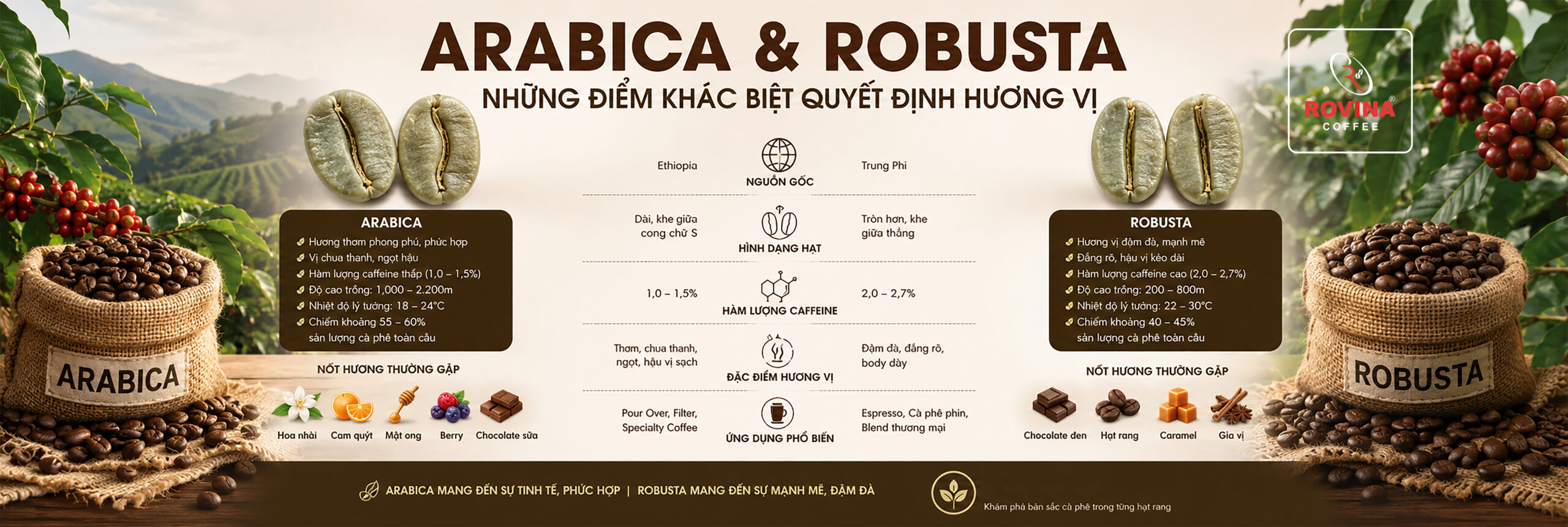 Arabica Và Robusta: Những Điểm Khác Biệt Quyết Định Hương Vị Cà Phê