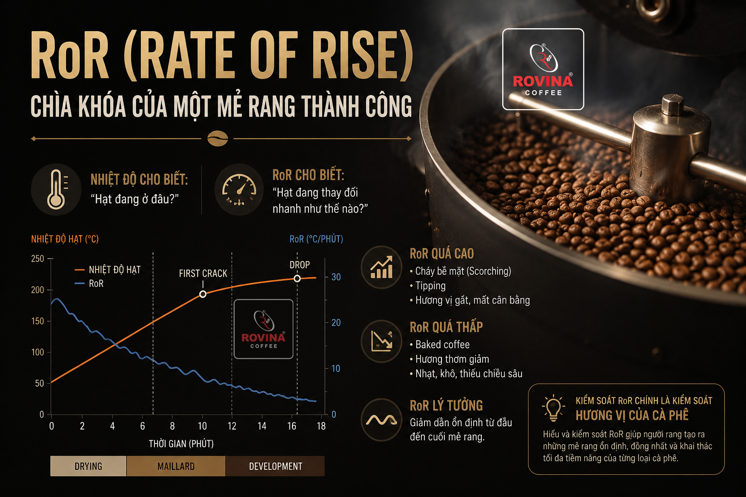 RoR Trong Rang Cà Phê Là Gì? Chìa Khóa Kiểm S0át Chất Lư